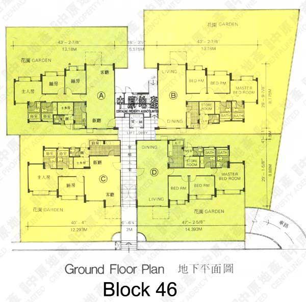 中原數據 白石角 大埔半山 康樂園翡翠花園46座的平面圖