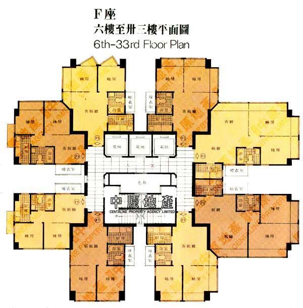 中原數據 九龍灣 牛池灣得寶花園f座的平面圖