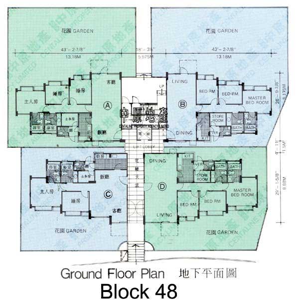 中原數據 大埔半山 康樂園翡翠花園48座的平面圖