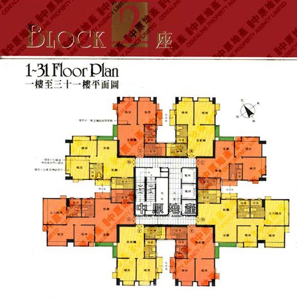 中原數據 九龍灣 牛池灣威豪花園2座的平面圖