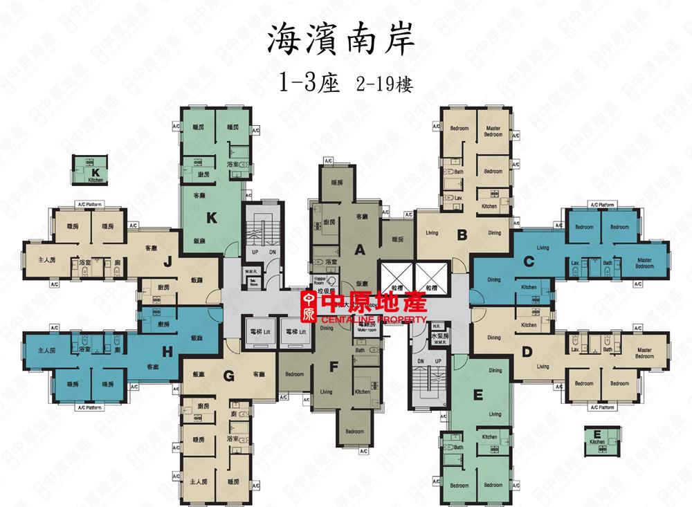 中原數據 黃埔 海逸海濱南岸1座的平面圖
