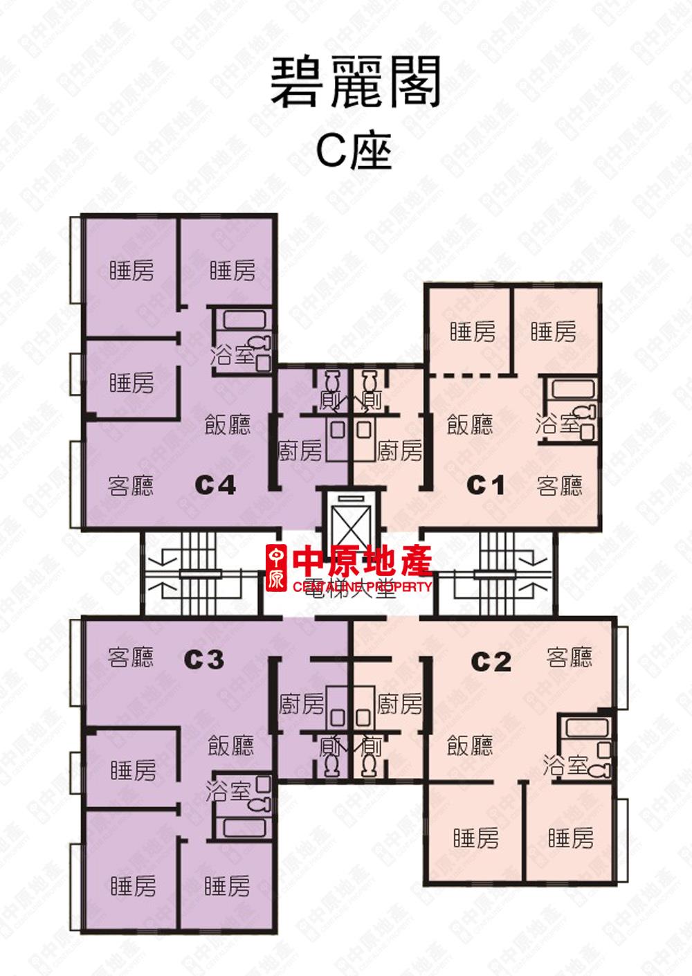 中原數據 九龍塘 畢架山碧麗閣c座的平面圖