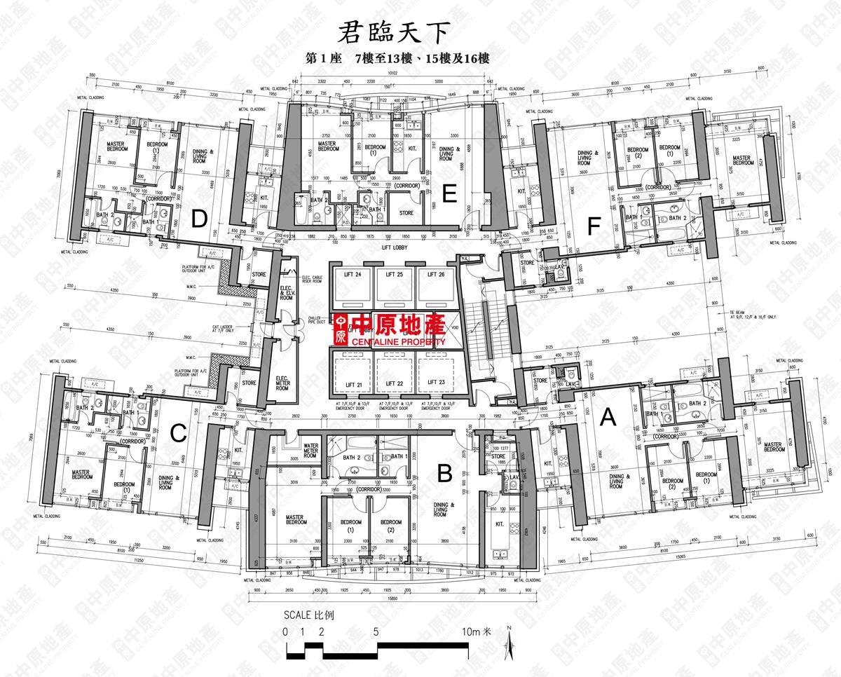 中原數據 九龍站君臨天下1座的平面圖