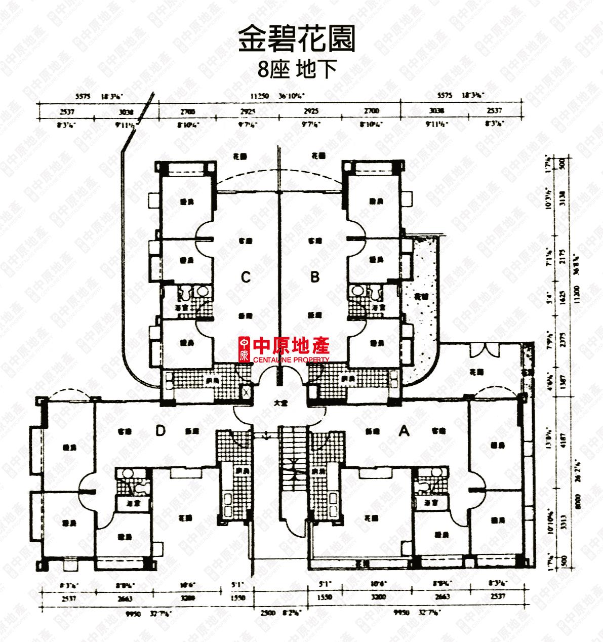 中原數據 元朗金碧花園8座的平面圖