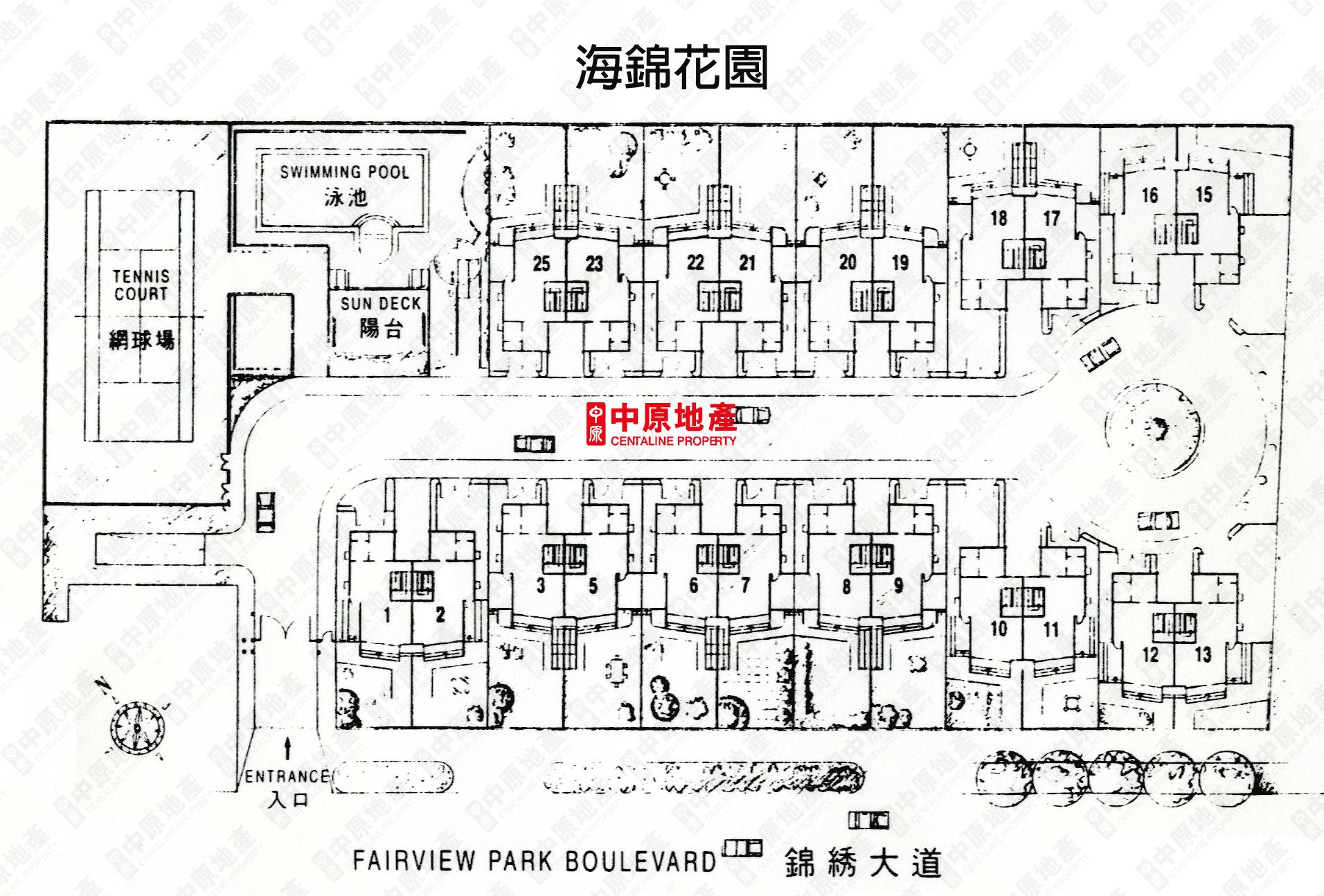 中原數據 錦繡 加州 葡萄園海錦花園的平面圖